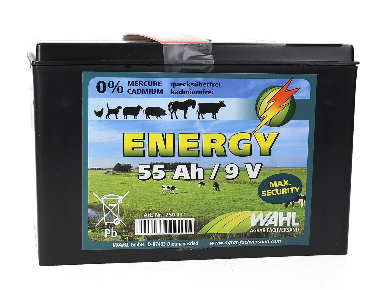 WAHL-FENCE Batterie pour clôture électrique 9 V - 55Ah