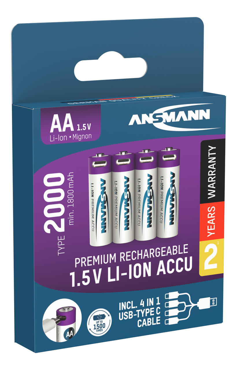 Ansmann Piles rechargeables Mignon AA - 2 000 mAh