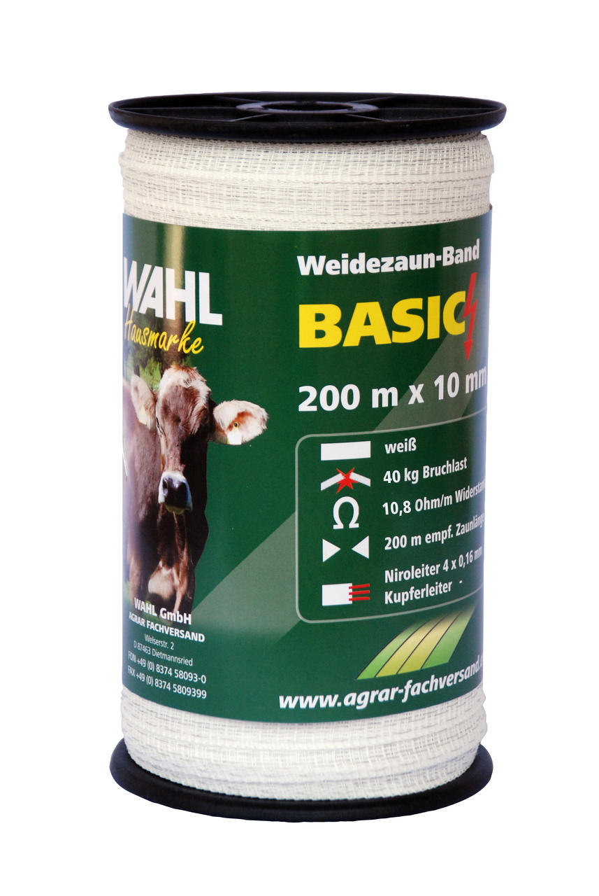 WAHL-Hausmarke RUBAN DE CLÔTURE - BASIC - 10mm/ 200m