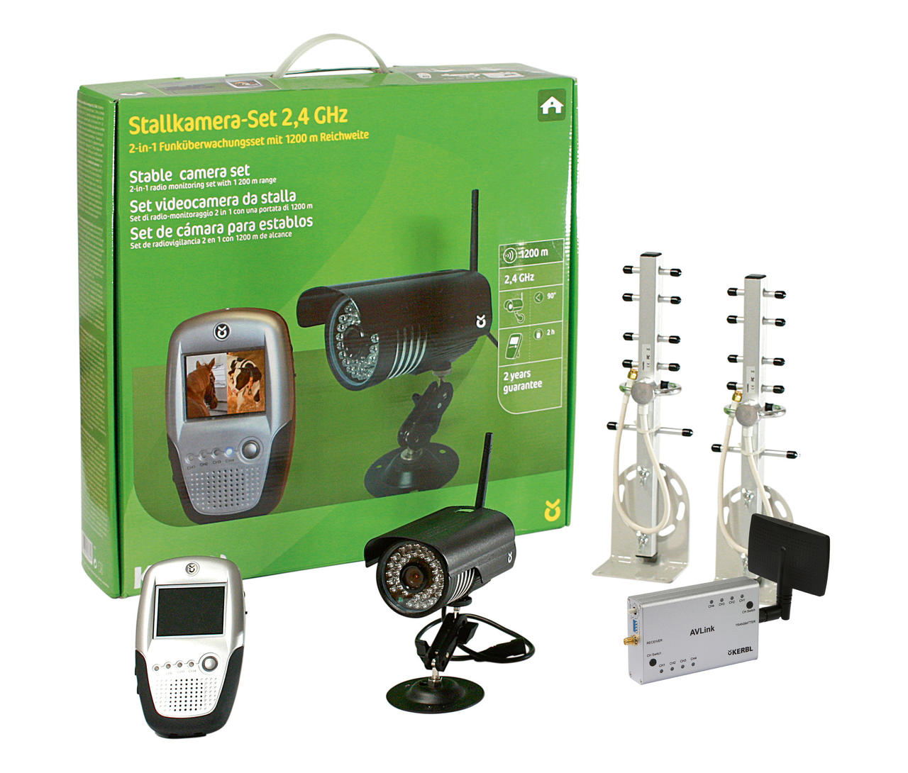 Kerbl Kit de caméras pour bâtiment et transport 2,4 GHz