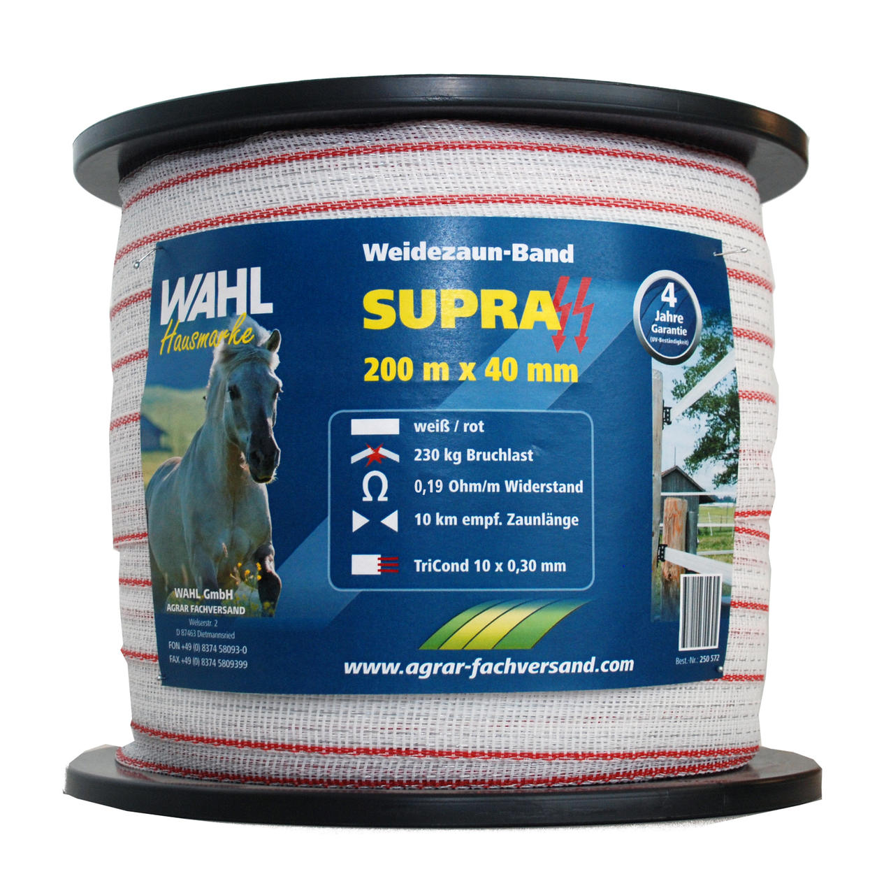 WAHL-Hausmarke RUBAN DE CLÔTURE - SUPRA - 40mm/200m