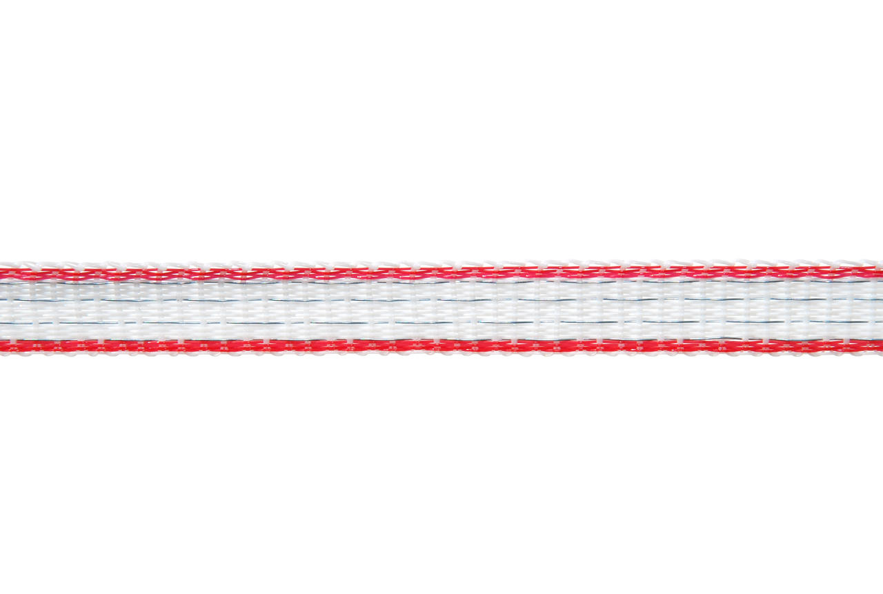 WAHL-Hausmarke RUBAN DE CLÔTURE SUPRA - 10mm/200m, blanc-rouge