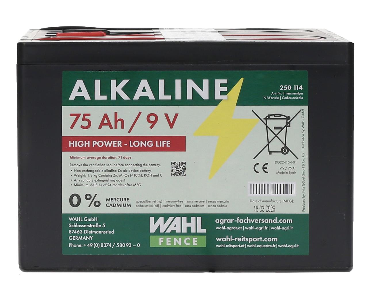 WAHL-FENCE Batterie pour clôture électrique 9 V - 130Ah