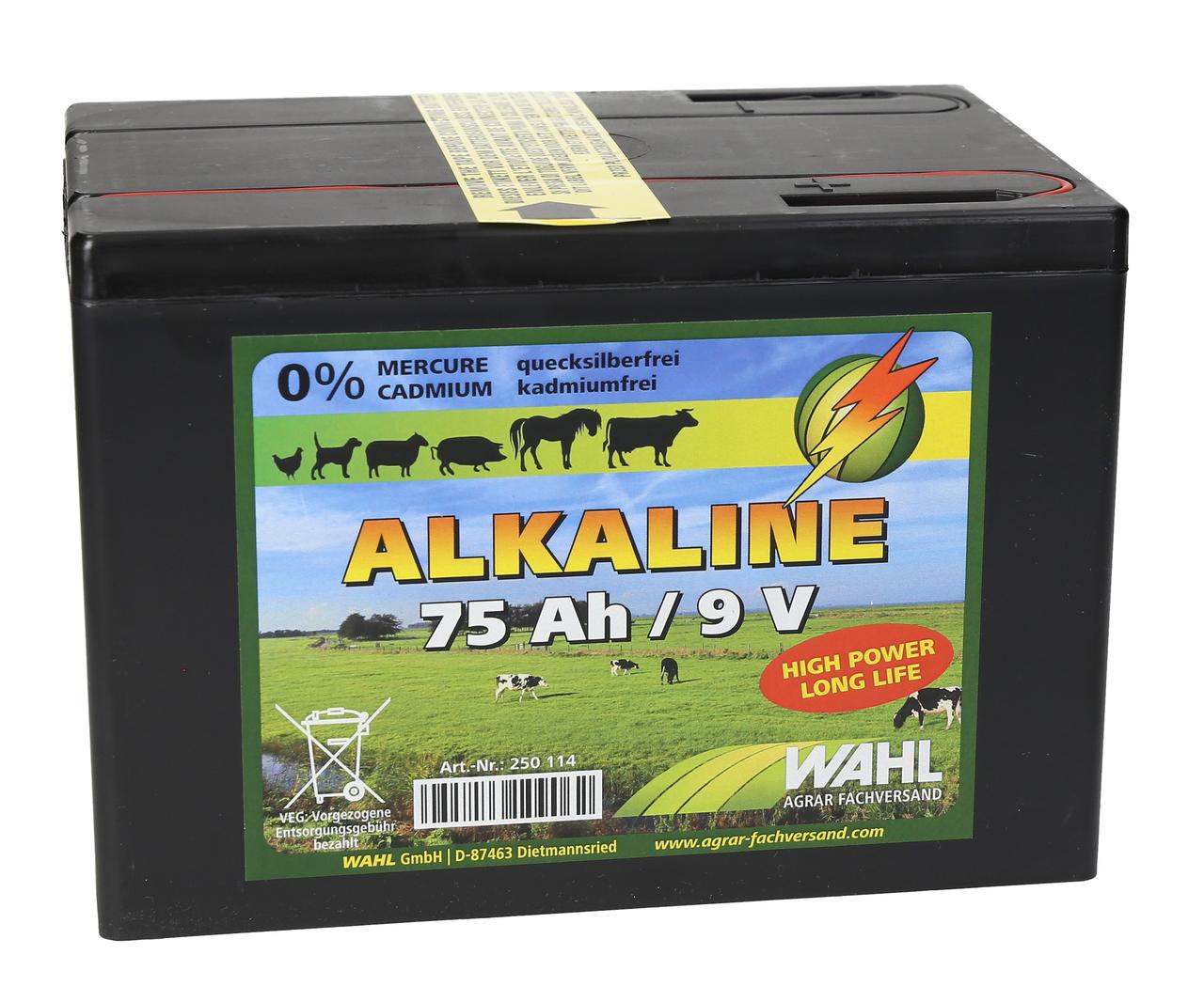 WAHL-Hausmarke Batterie pour clôture électrique 9 V - 75Ah