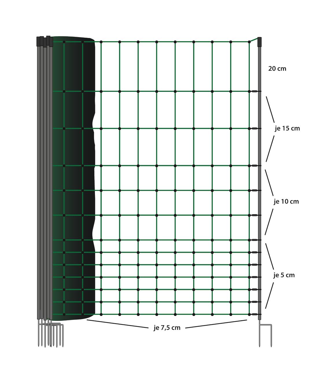 WAHL-Hausmarke Clôture pour poules 110 cm / 25 m, électrifiable