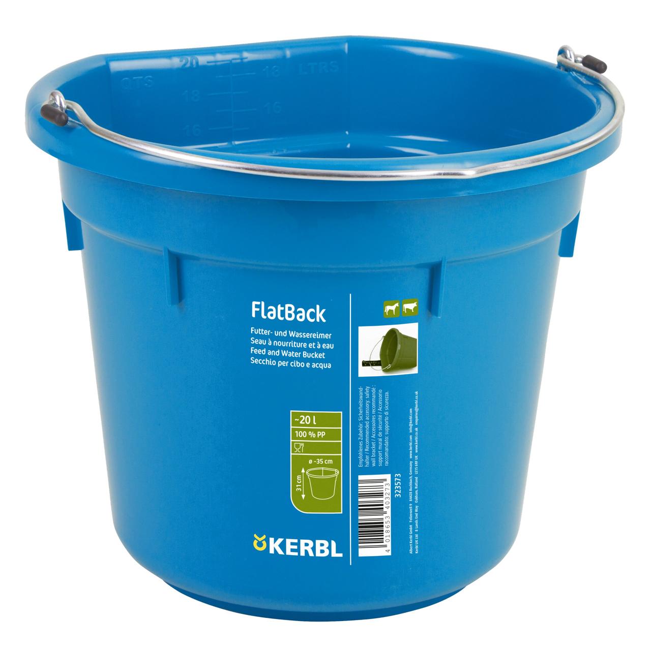 Kerbl Seau à eau et à alimentation FlatBack 20 L