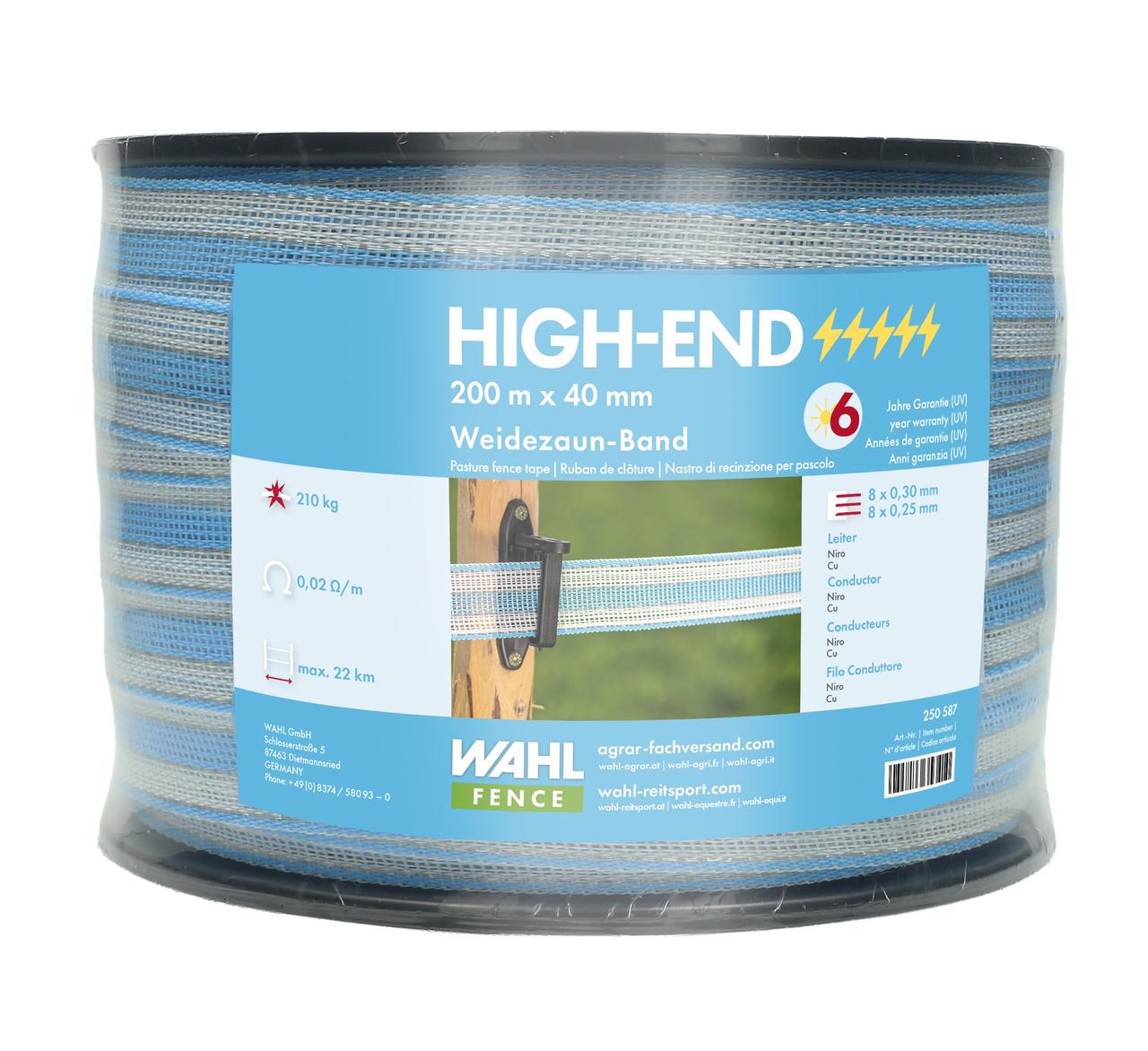 WAHL-FENCE RUBAN DE CLÔTURE - HIGH END - 40mm/ 200m