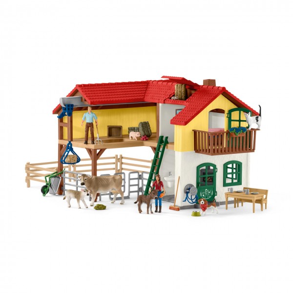 Ferme avec étable et animaux (52 pcs.)